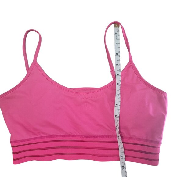 Gymted Sports Bra  pink adjustable strap padded pit to pit 16.5", 13.5" long - Picture 3 of 4